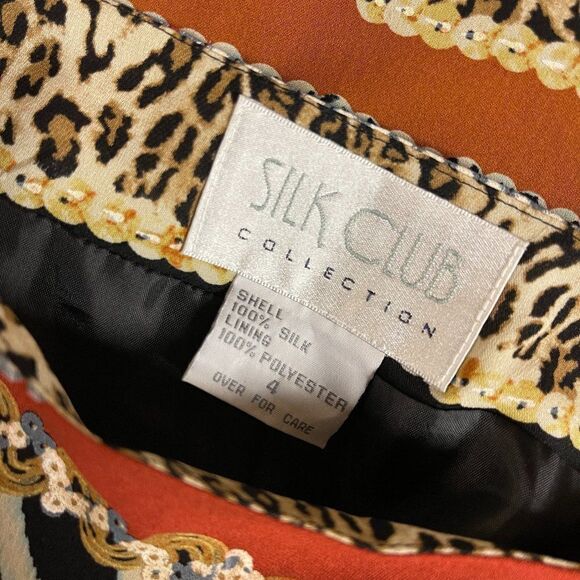 Silk Club Animal Print Sequin Pencil Skirt 4 - Picture 10 of 10